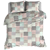 Pościel flanelowa Patchwork pastelowy 160x200