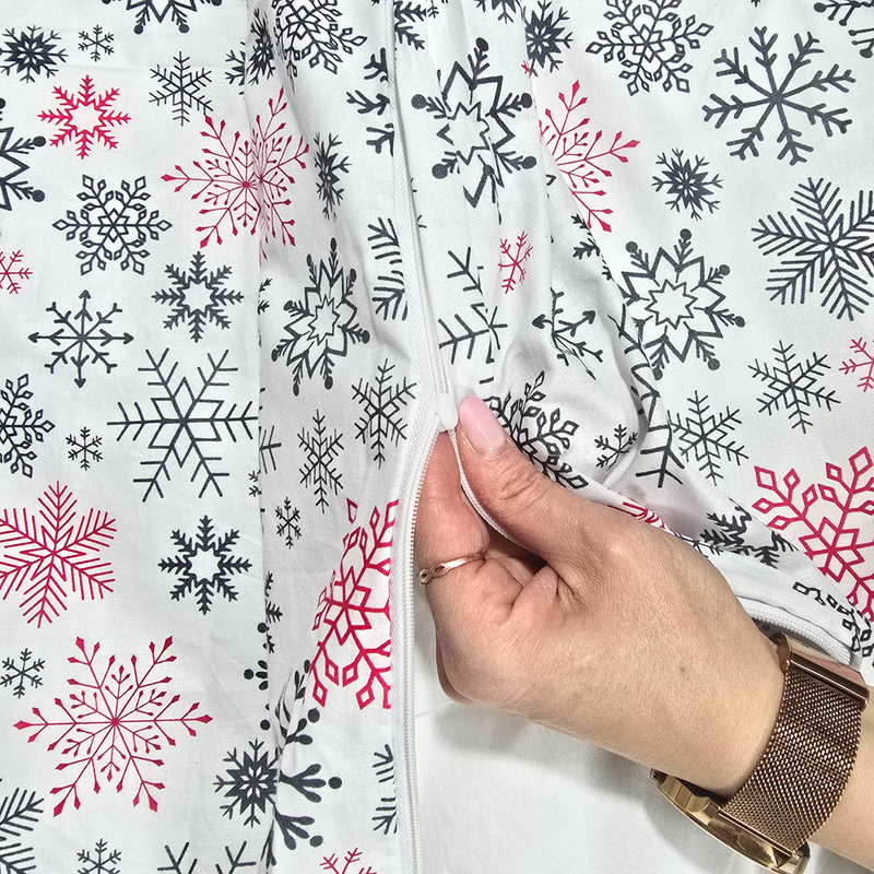Pościel bawełniana Śnieżynki czerwone 135x200