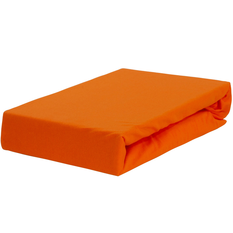 Prześcieradło jersey z gumką pomarańczowe 90x200