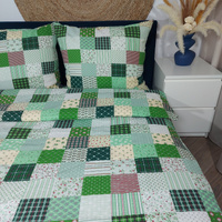 Pościel z kory Zielony patchwork 160x200