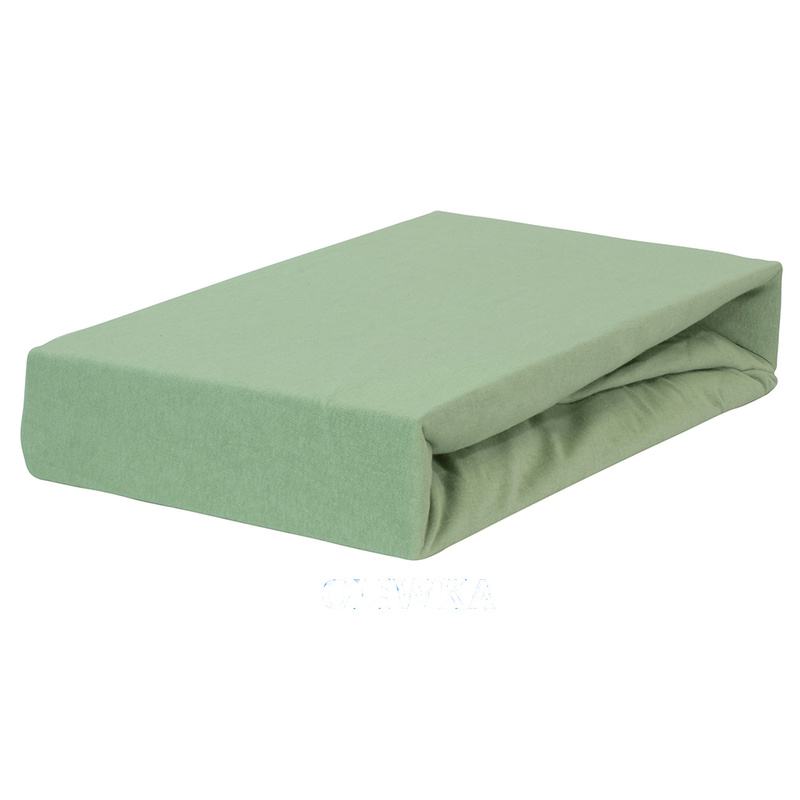 Prześcieradło jersey z gumką oliwkowe 120x200