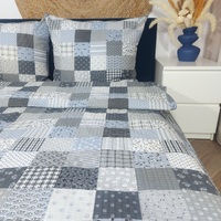 Pościel z kory Patchwork szary 180x200