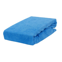 Prześcieradło frotte z gumką niebieskie 80x160