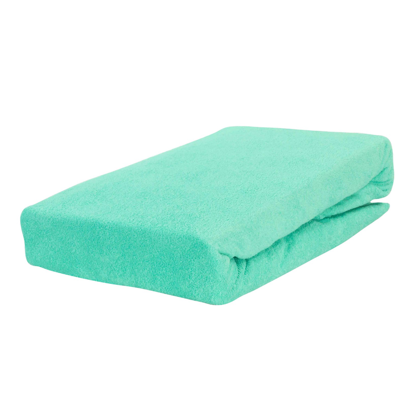 Prześcieradło frotte z gumką miętowe 90x200