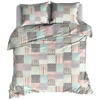Pościel flanelowa Patchwork pastelowy 160x200