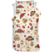 Pościel bawełniana Bombki glamour waniliowe 135x200