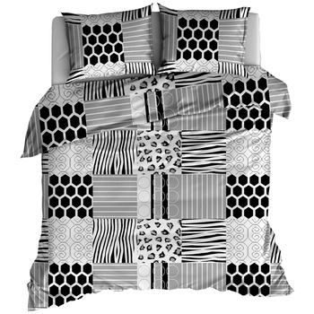 Pościel bawełniana Szara panterka i zebra 200x200