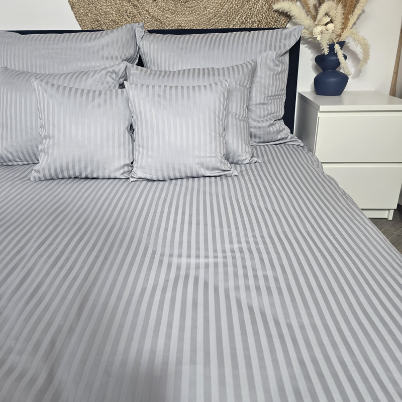Pościel hotelowa Adamaszkowa Szara 135x200 na suwak