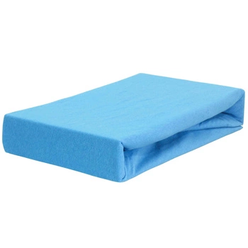Prześcieradło jersey z gumką niebieskie 120x200
