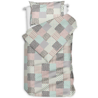 Pościel flanelowa Patchwork pastelowy 140x200