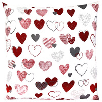 Poszewka bawełniana Serduszka czerwone "LOVE" 50x60