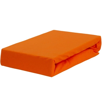 Prześcieradło jersey z gumką pomarańczowe 140x200